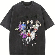 Atlanta Kaisen Jujutsu Kaisen Anime Vintage Washed T-Shirt in Black