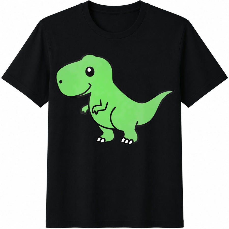 Dinosaur Cute Dino Cotton T-Shirt in Black