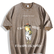 Do You Mind If I Take a Walk? Vintage Washed T-Shirt in Brown