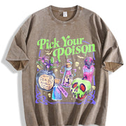 Pick Your Poison Princess Halloween Kuzco Poison Apple vintage washed oversized T-shirt in Brown