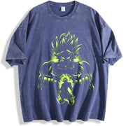 PODTIFY Supper Saiyan - Broly - DB Anime Lover vintage washed oversized T-shirt in Blue