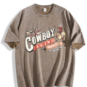Rodeo Retro Western Vintage Washed T-Shirt in Brown