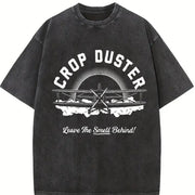 Crop Duster Leave the Smell Behind Vintage Washed T-Shirt in Black