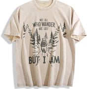 Retro Humor 90s Vintage Washed T-Shirt in Beige