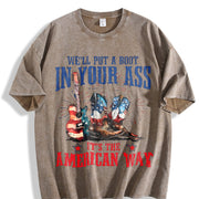 It's the American Way Cowboy Boot Guitar Vintage Washed T-Shirt in Brown