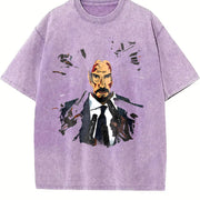 JWick Comic Style vintage washed oversized T-shirt in Purple