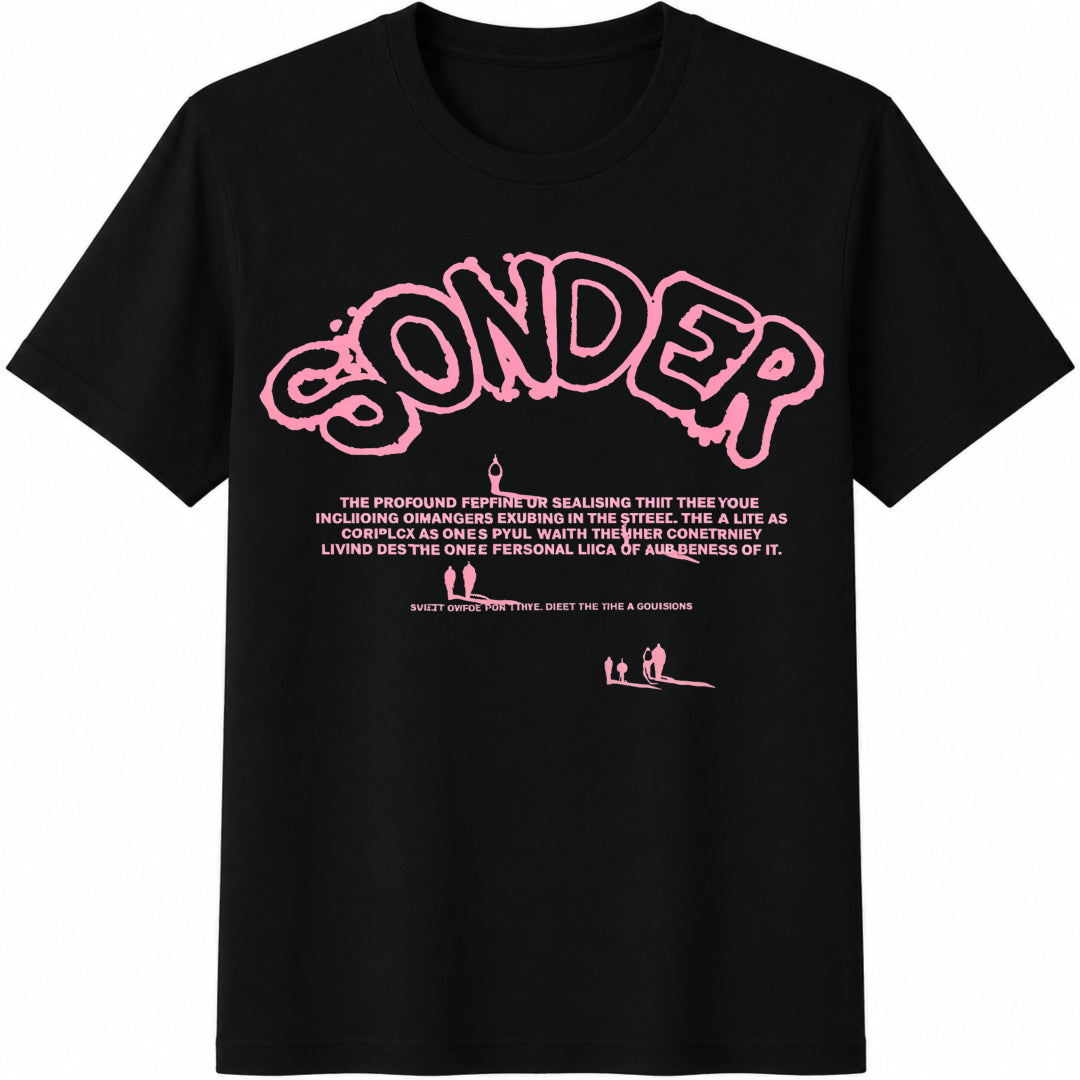 Sonder Thinking Figure Cotton T-Shirt in Black