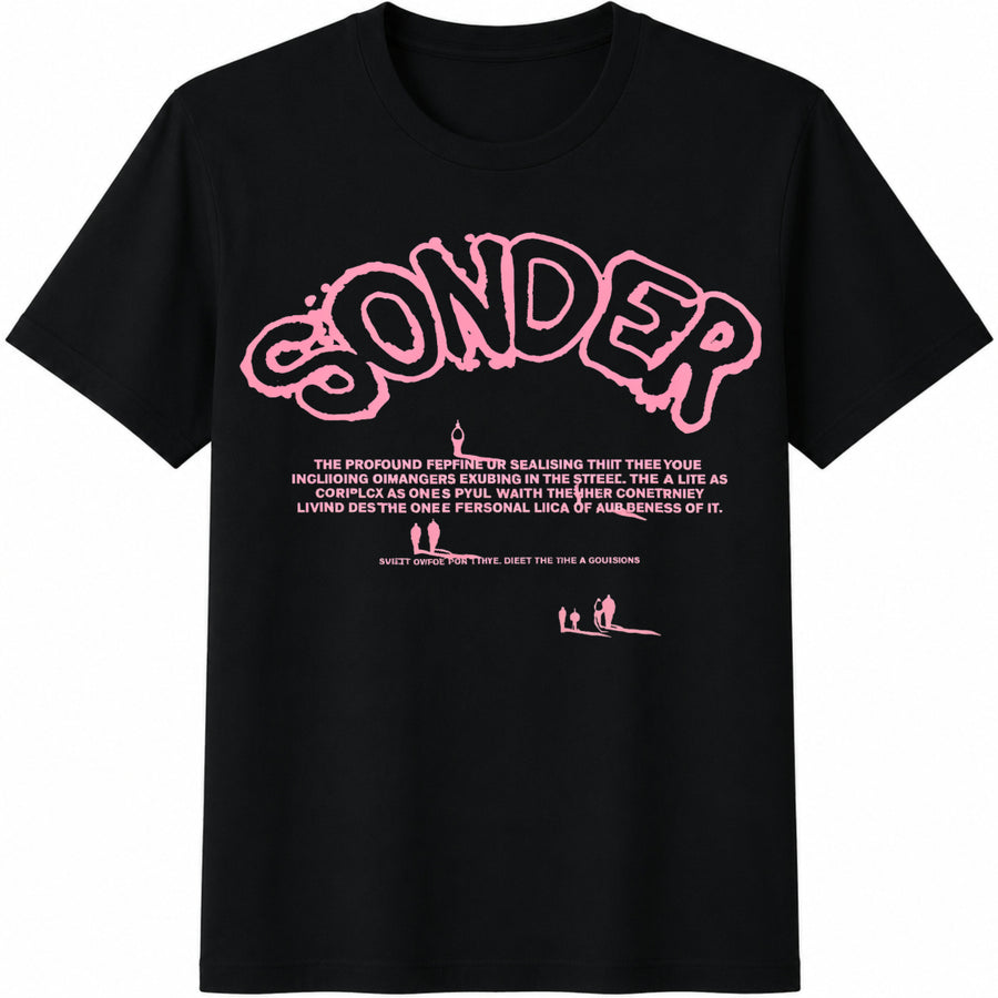 Sonder Thinking Figure Cotton T-Shirt in Black