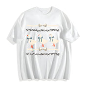1980s Blue Ribbon Goose with Hearts Ugly Cotton T-Shirt in White