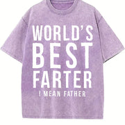 Dad World's Best Farter I Mean Father Vintage Washed T-Shirt in Purple
