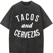 Tacos and Cervezas for Sarcastic Humor Classic Cinco De Vintage Washed T-Shirt in Black
