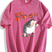Valentine's Day Spring Vintage Washed T-Shirt in Red