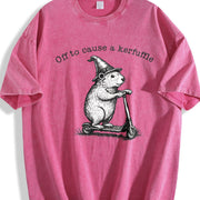 Off to Cause a Kerfuffle Vintage Washed T-Shirt in Red