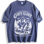 God's Glory Christian SO MY SOUL PANTS FOR YOU vintage washed oversized T-shirt in Blue