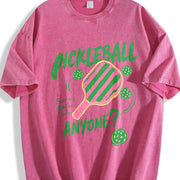 Pickleball Playing Paddleball Sport Vintage Washed T-Shirt in Red