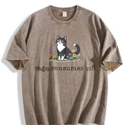 Cat Meme Rage Consumes Me Vintage Washed T-Shirt in Brown