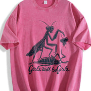 Girls Will Be Girls Vintage Washed T-Shirt in Red