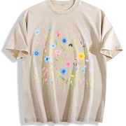 Wildflowers ® Retro Floral Vintage Washed T-Shirt in Beige