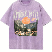 National Parks Nature Lover Parks Over Profit vintage washed oversized T-shirt in Purple