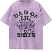 Dad of LIL Shits Sarcastic Fathers Day for Classic Dad Vintage Washed T-Shirt in Purple