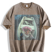 Glam Doll in a Boat Vintage Washed T-Shirt in Brown