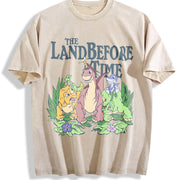 The Land Before Time Pastel Dinosaur Friends Vintage Washed T-Shirt in Beige