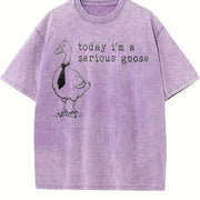 Today I'm a Serious Goose Vintage Washed T-Shirt in Purple