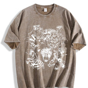 Rich Graffiti Blindfolded Black Vintage Washed T-Shirt in Brown