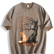 Spring/ Fox Owl Vintage Washed T-Shirt in Brown