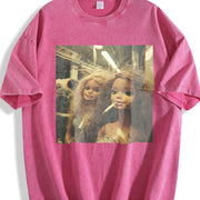 Glam Dolls Vintage Washed T-Shirt in Red