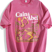 Cain and Abel Christian Bible Story Genesis Faith Vintage Washed T-Shirt in Red