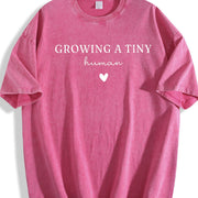 Growing a Tiny Human Soon to Be Mom Vintage Washed T-Shirt in Red