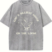 ® Gods Silliest Goose on the Loose 90s Vintage Washed T-Shirt in Gray