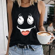 Sleeveless Tank Ideal for Spring Women's Color Cotton Tank Top in Black