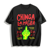 ✊🏾 Chinga La Migra Cotton T-Shirt in Black