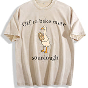 Sourdough Bread Sourdough Baker Goose Vintage Washed T-Shirt in Beige