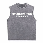 Humor Relationship T Vintage Washed Tank Top in Gray