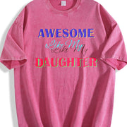 Awesome Like My Daughter Vintage Washed T-Shirt in Red