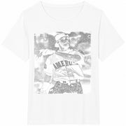 Milwaukee Baseball Player Portrait Cotton T-Shirt in White