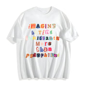 ✊🏾 Anti ICE Magazine Letters Cotton T-Shirt in White