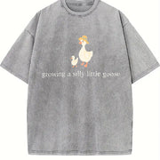 Growing a Silly Little Goose Vintage Washed T-Shirt in Gray