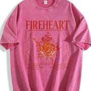 Fireheart Aelin Galathynius To Whatever End vintage washed oversized T-shirt in Red