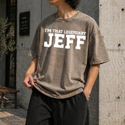 I'm That Legendary Jeff Vintage Washed T-Shirt in Brown