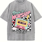 For Christian Vintage Washed T-Shirt in Gray
