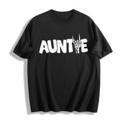 Auntie Skeleton New Aunt Cotton T-Shirt in Black