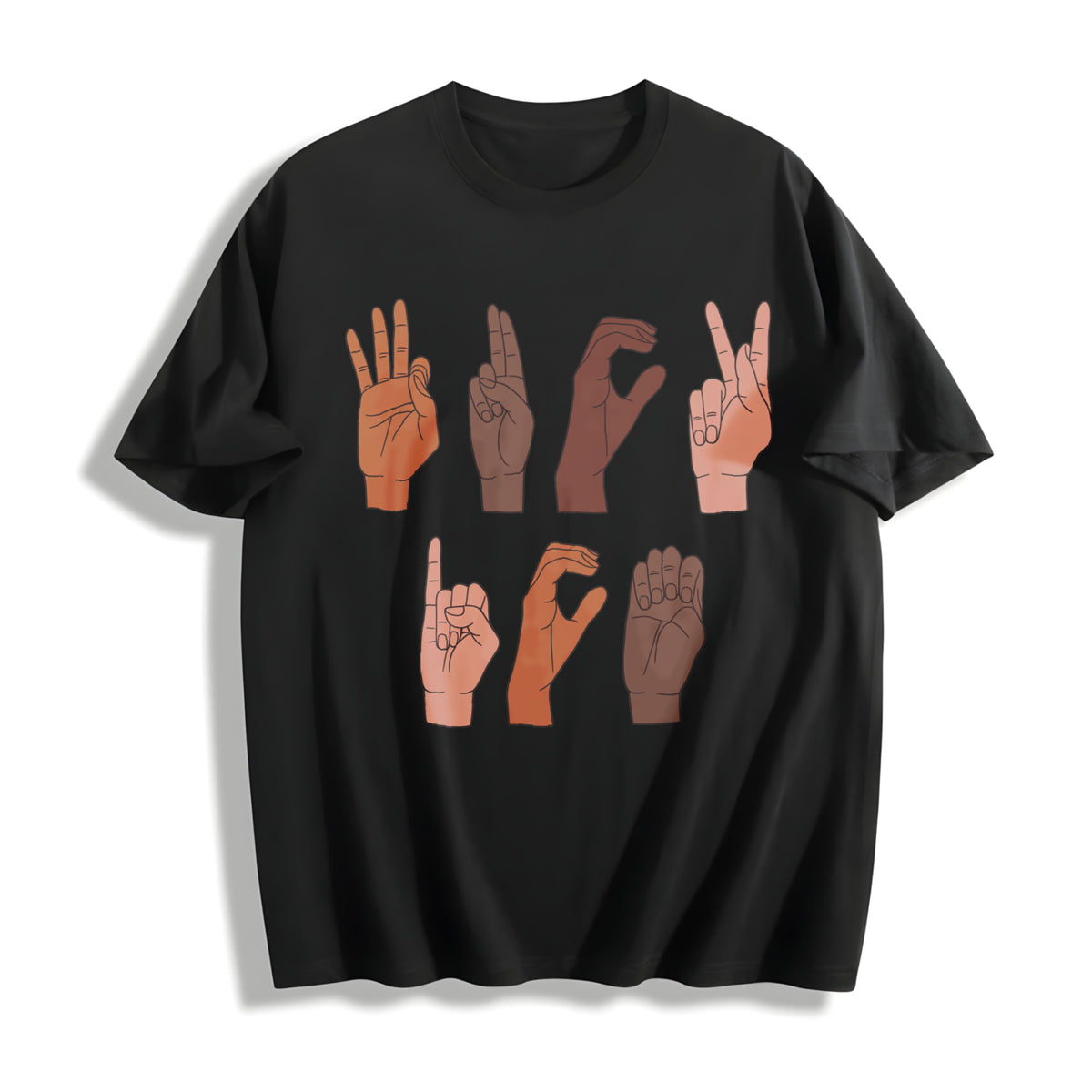 F Ck ICE Hand Sign Language Anti Deportation Chinga La Cotton T-Shirt in Black