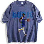 Kyrie Basketball For Dallas Fans vintage washed oversized T-shirt in Blue