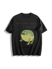 My Tummy Hurts I'm Mad at the Gouvernment Cotton T-Shirt in Black