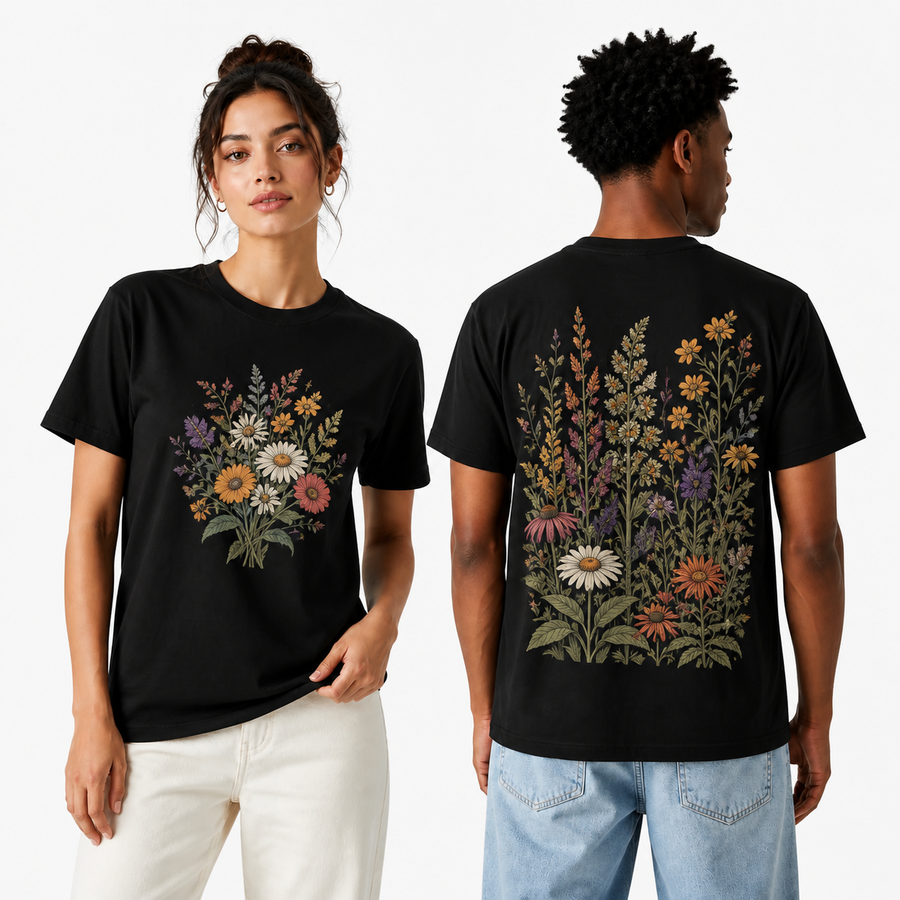 Custom Front & Back Printed T-Shirt – Personalized Double-Sided 100% Cotton Unisex Tee