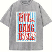 Hit the Dang Ball Vintage Washed T-Shirt in Gray